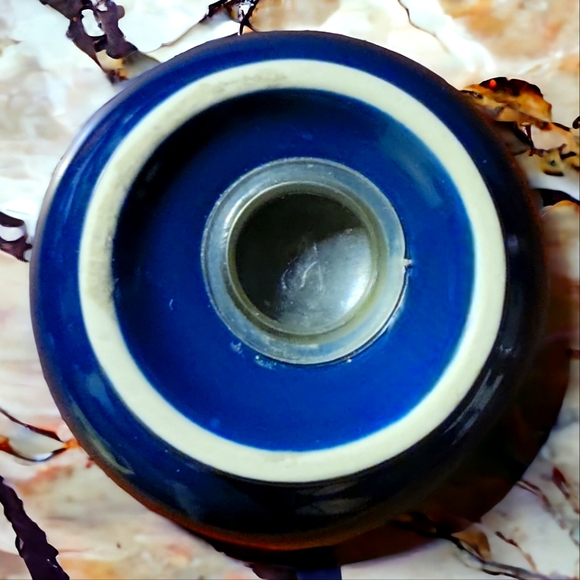 Vtg 4 Hole Toothbrush Holder Dark Midnight Blue With Stopper - Picture 3 of 3